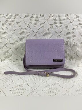 Hank & Henry Lilac Geometric Embossed Crossbody Bag